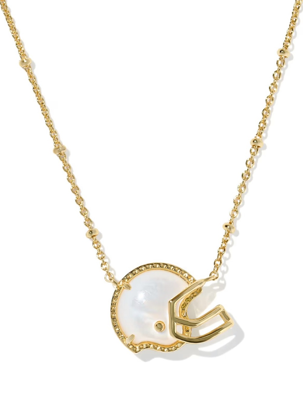 Kendra Scott Football Helmet Gold Short Pendant Necklace